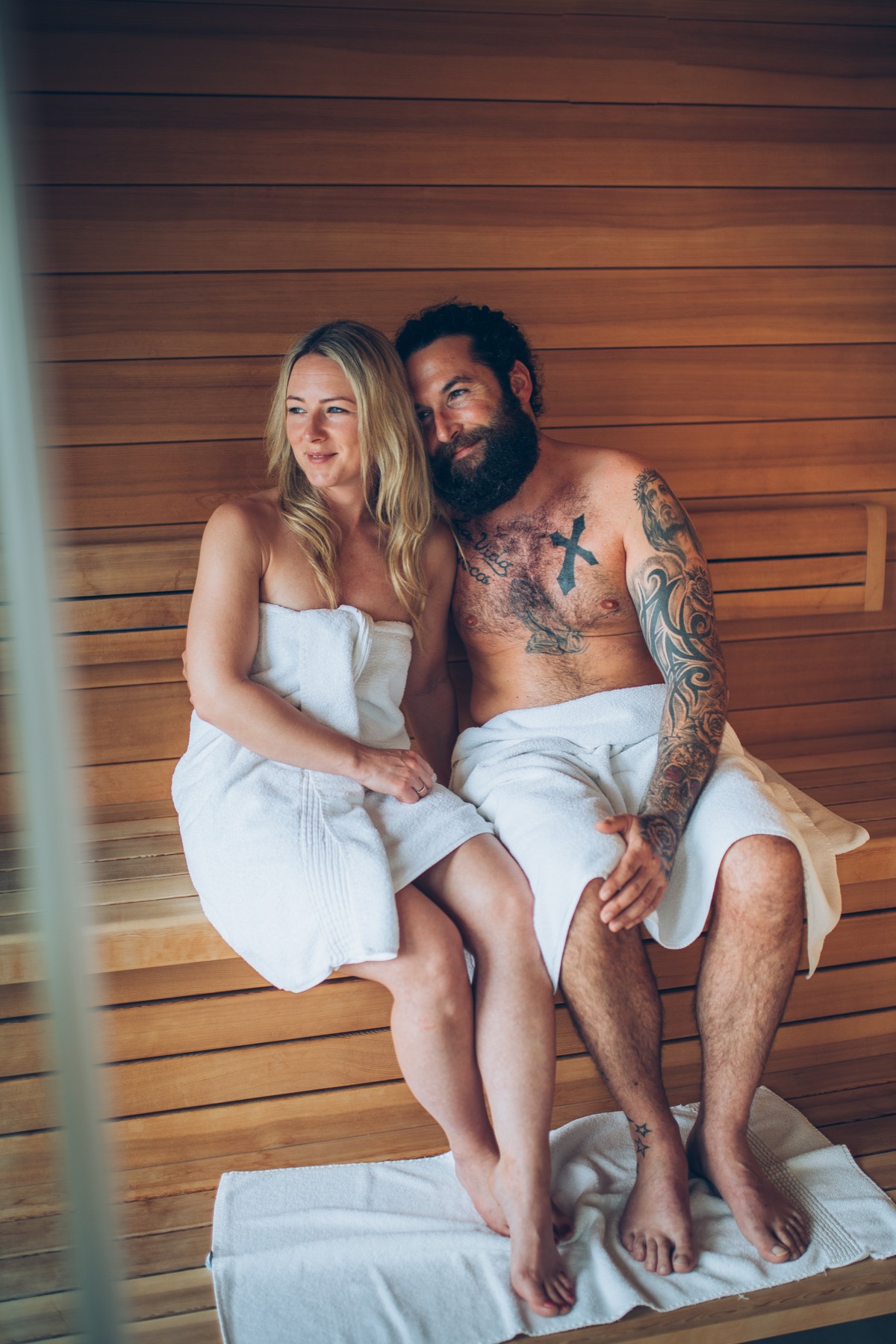 Sauna am Abend